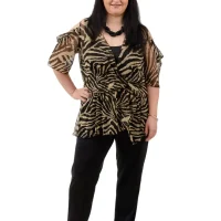 salopeta simona animal print auriu