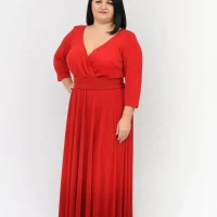 Rochia lunga Luana lurex rosu
