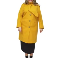 palton olivia fata galben mustar