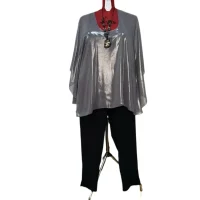 compl rodica festiv voal metalizat negru silver